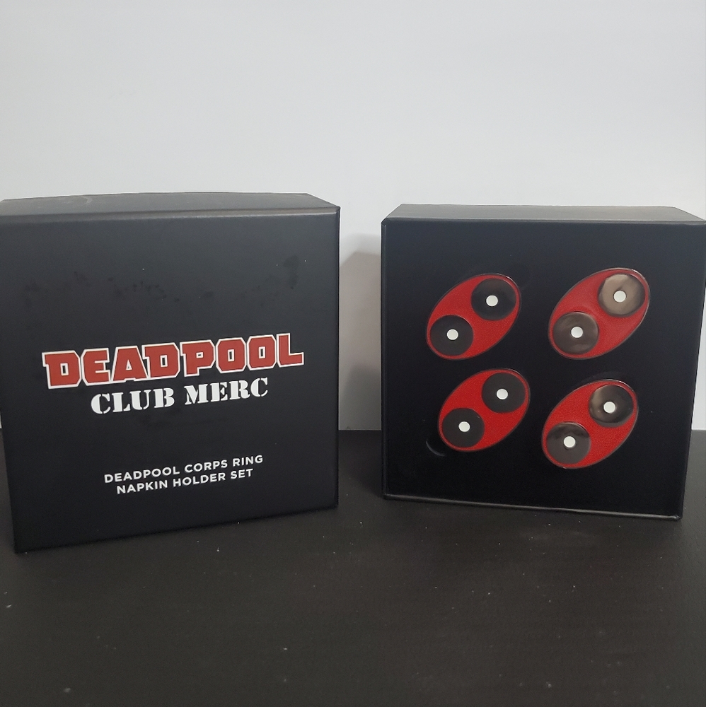 Deadpool Club Merc Napkin Ring Hodler Set Of 4 New Loot Crate Marvel Collectible